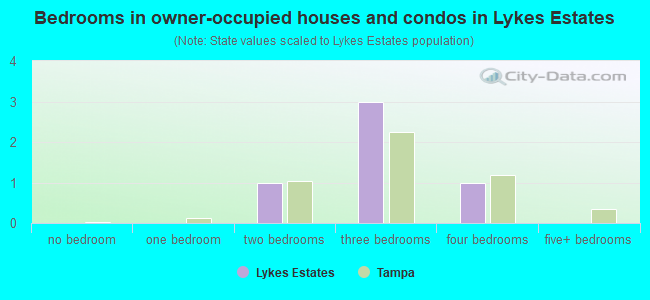 Bedrooms in owner-occupied houses and condos in Lykes Estates