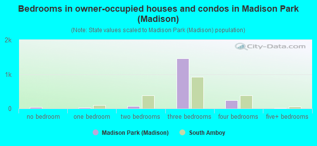 Bedrooms in owner-occupied houses and condos in Madison Park (Madison)