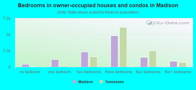 Bedrooms in owner-occupied houses and condos in Madison