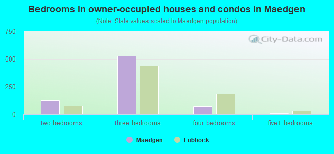 Bedrooms in owner-occupied houses and condos in Maedgen