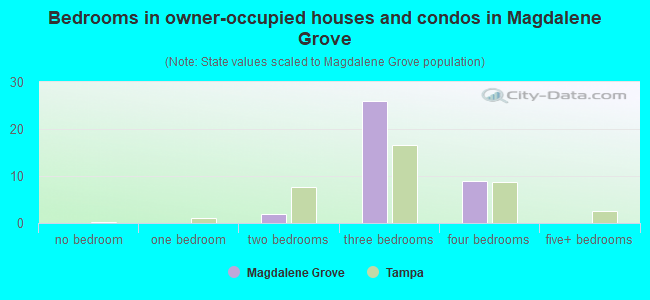 Bedrooms in owner-occupied houses and condos in Magdalene Grove