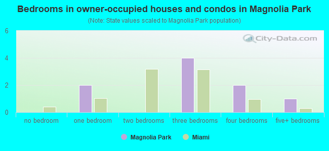 Bedrooms in owner-occupied houses and condos in Magnolia Park