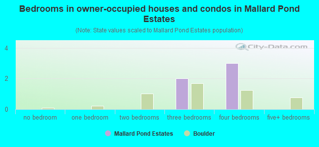 Bedrooms in owner-occupied houses and condos in Mallard Pond Estates