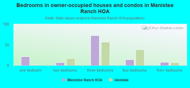 Bedrooms in owner-occupied houses and condos in Manistee Ranch HOA
