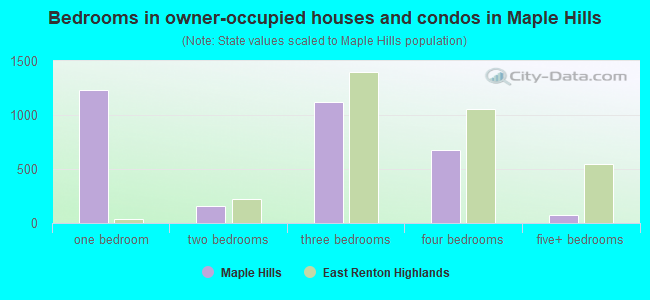 Bedrooms in owner-occupied houses and condos in Maple Hills