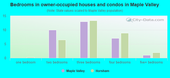 Bedrooms in owner-occupied houses and condos in Maple Valley