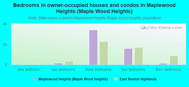Bedrooms in owner-occupied houses and condos in Maplewood Heights (Maple Wood Heights)