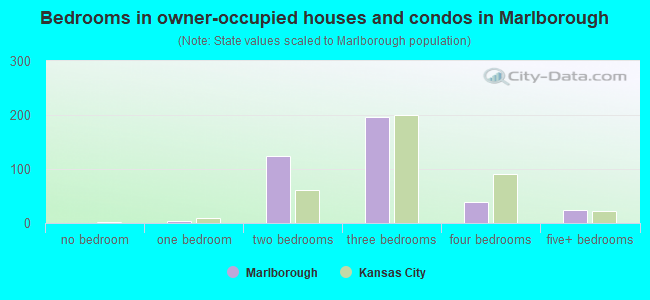 Bedrooms in owner-occupied houses and condos in Marlborough