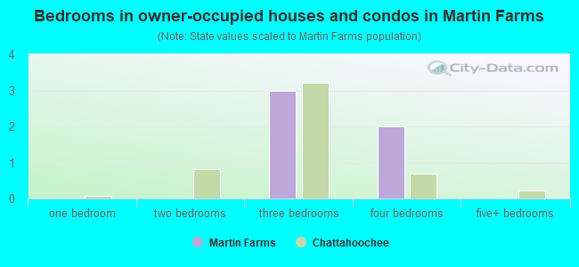 Bedrooms in owner-occupied houses and condos in Martin Farms