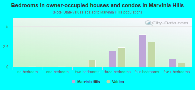 Bedrooms in owner-occupied houses and condos in Marvinia Hills