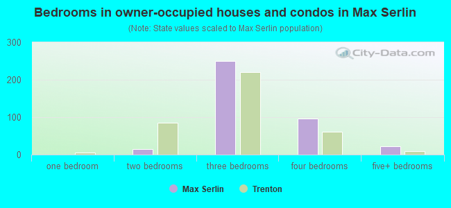 Bedrooms in owner-occupied houses and condos in Max Serlin