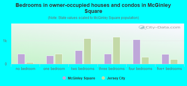 Bedrooms in owner-occupied houses and condos in McGinley Square