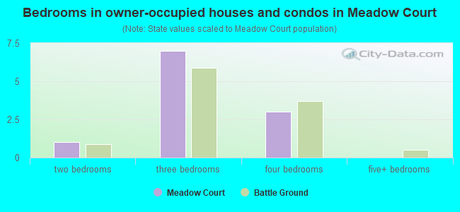 Bedrooms in owner-occupied houses and condos in Meadow Court