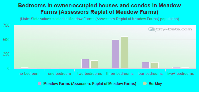 Bedrooms in owner-occupied houses and condos in Meadow Farms (Assessors Replat of Meadow Farms)