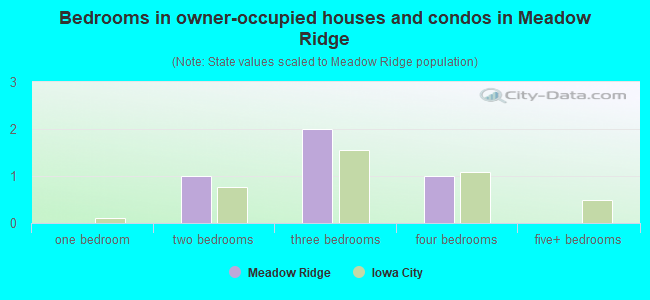Bedrooms in owner-occupied houses and condos in Meadow Ridge