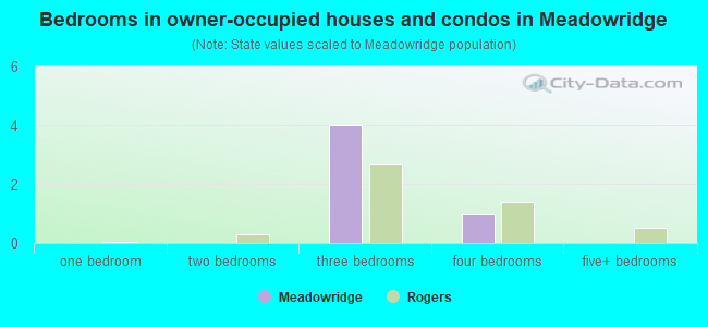 Bedrooms in owner-occupied houses and condos in Meadowridge