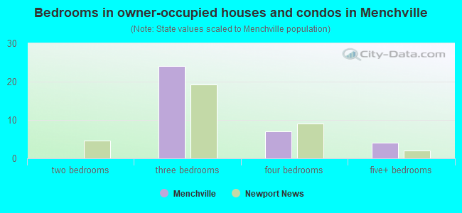 Bedrooms in owner-occupied houses and condos in Menchville