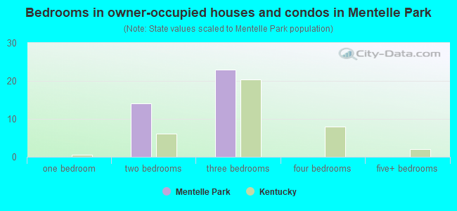 Bedrooms in owner-occupied houses and condos in Mentelle Park