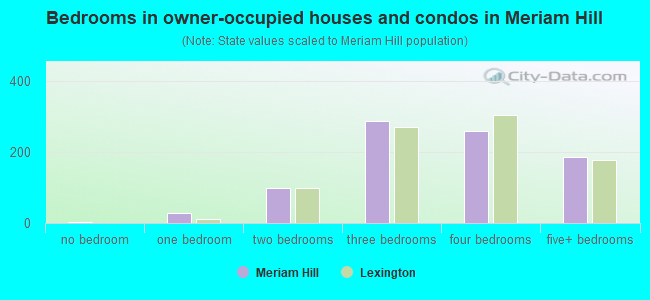 Bedrooms in owner-occupied houses and condos in Meriam Hill