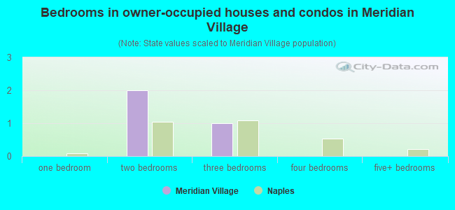 Bedrooms in owner-occupied houses and condos in Meridian Village
