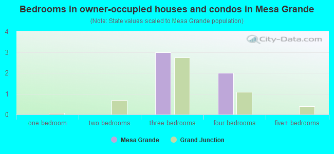 Bedrooms in owner-occupied houses and condos in Mesa Grande