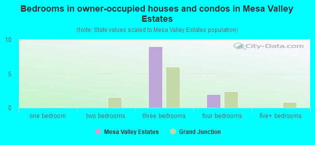 Bedrooms in owner-occupied houses and condos in Mesa Valley Estates