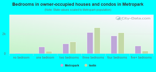 Bedrooms in owner-occupied houses and condos in Metropark