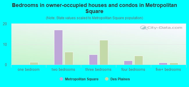 Bedrooms in owner-occupied houses and condos in Metropolitan Square