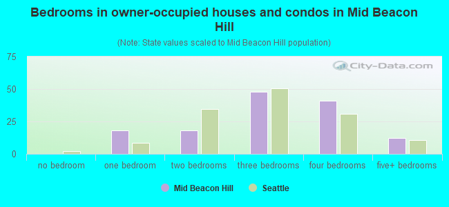 Bedrooms in owner-occupied houses and condos in Mid Beacon Hill