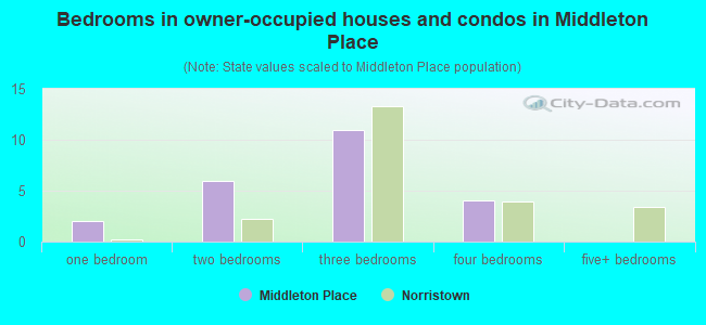 Bedrooms in owner-occupied houses and condos in Middleton Place