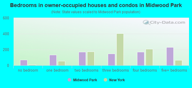 Bedrooms in owner-occupied houses and condos in Midwood Park