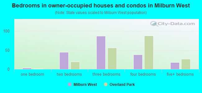 Bedrooms in owner-occupied houses and condos in Milburn West