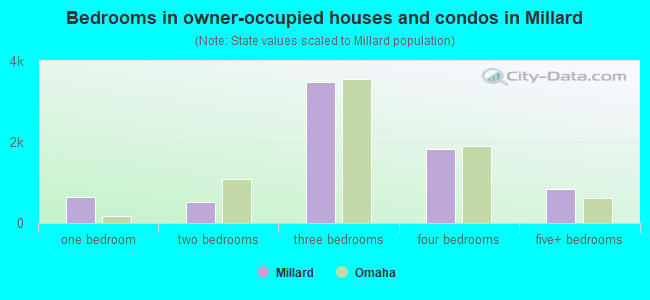 Bedrooms in owner-occupied houses and condos in Millard