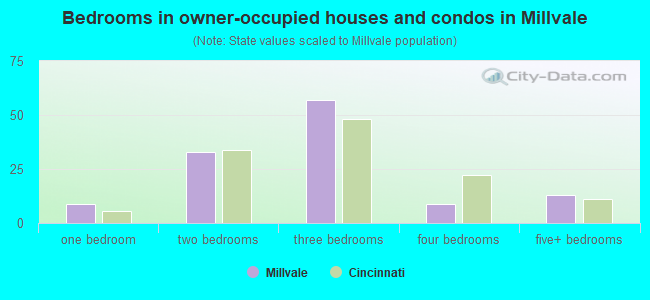 Bedrooms in owner-occupied houses and condos in Millvale
