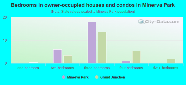 Bedrooms in owner-occupied houses and condos in Minerva Park