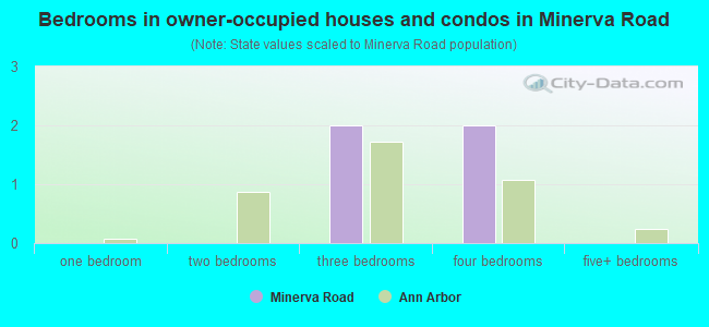 Bedrooms in owner-occupied houses and condos in Minerva Road