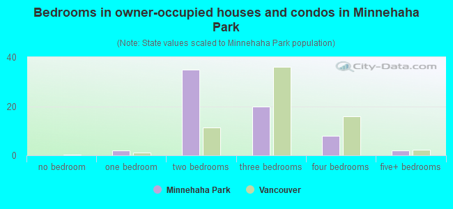 Bedrooms in owner-occupied houses and condos in Minnehaha Park