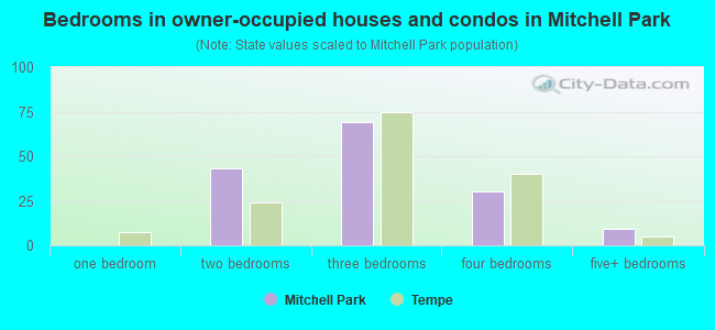 Bedrooms in owner-occupied houses and condos in Mitchell Park