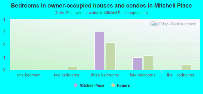 Bedrooms in owner-occupied houses and condos in Mitchell Place