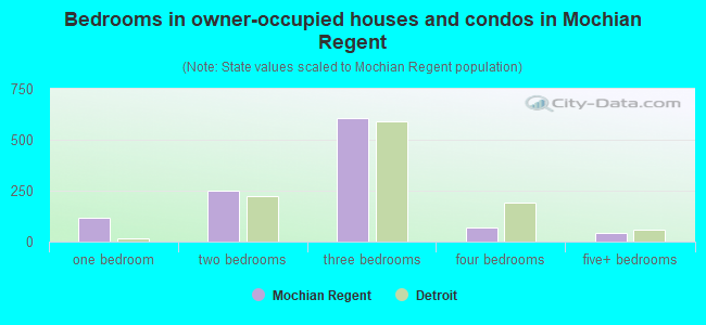 Bedrooms in owner-occupied houses and condos in Mochian Regent