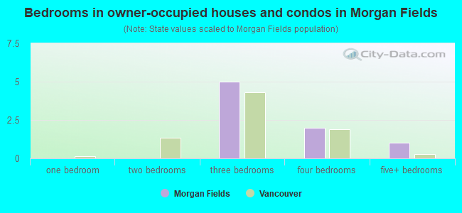Bedrooms in owner-occupied houses and condos in Morgan Fields