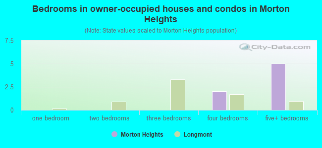 Bedrooms in owner-occupied houses and condos in Morton Heights