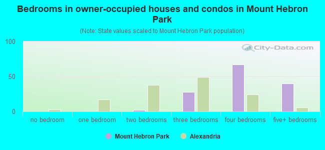 Bedrooms in owner-occupied houses and condos in Mount Hebron Park