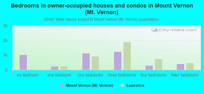 Bedrooms in owner-occupied houses and condos in Mount Vernon (Mt. Vernon)