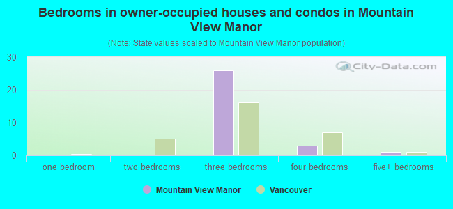 Bedrooms in owner-occupied houses and condos in Mountain View Manor