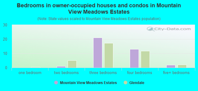 Bedrooms in owner-occupied houses and condos in Mountain View Meadows Estates