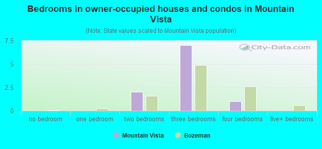 Bedrooms in owner-occupied houses and condos in Mountain Vista