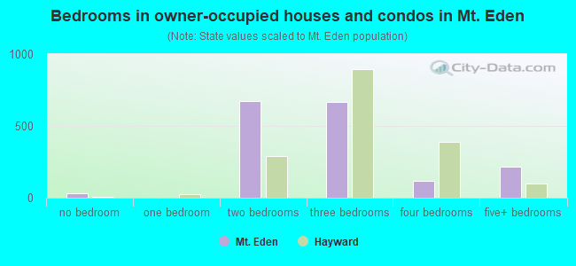 Bedrooms in owner-occupied houses and condos in Mt. Eden
