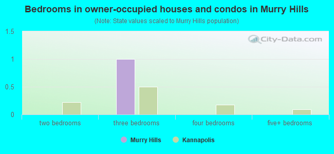 Bedrooms in owner-occupied houses and condos in Murry Hills