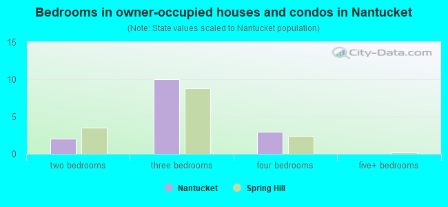 Bedrooms in owner-occupied houses and condos in Nantucket